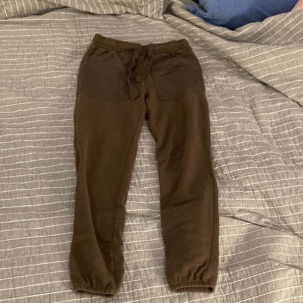 This is a brown pair of sweatpants